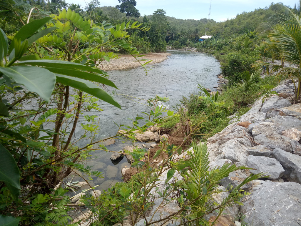 Sungai Meuligo yang mengalir dari Desa Panton Luas dan bermuara di Desa Sawang 1